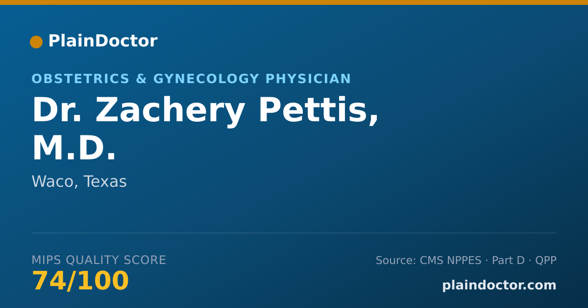 Shareable card for Zachery Pettis, M.D. - Obstetrics & Gynecology Physician, Waco, TX