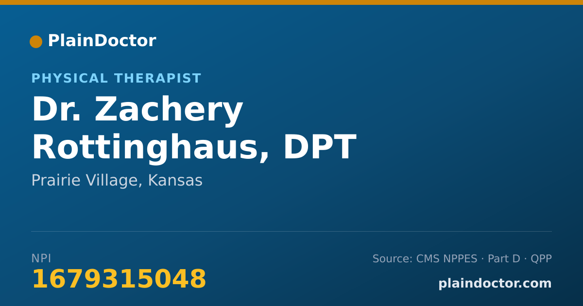 Shareable card for Zachery Rottinghaus, DPT - Physical Therapist, Prairie Village, KS
