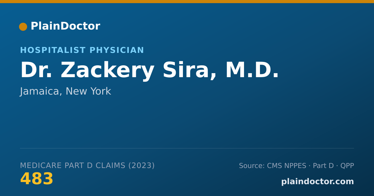 Shareable card for Zackery Sira, M.D. - Hospitalist Physician, Jamaica, NY