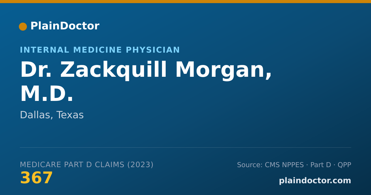 Shareable card for Zackquill Morgan, M.D. - Internal Medicine Physician, Dallas, TX
