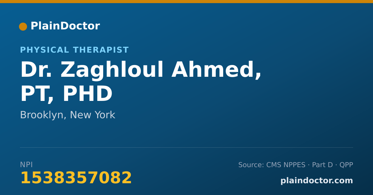Shareable card for Zaghloul Ahmed, PT, PHD - Physical Therapist, Brooklyn, NY