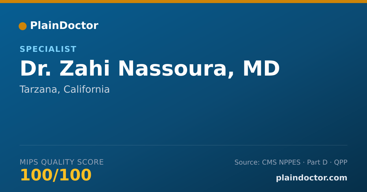 Shareable card for Zahi Nassoura, MD - Specialist, Tarzana, CA