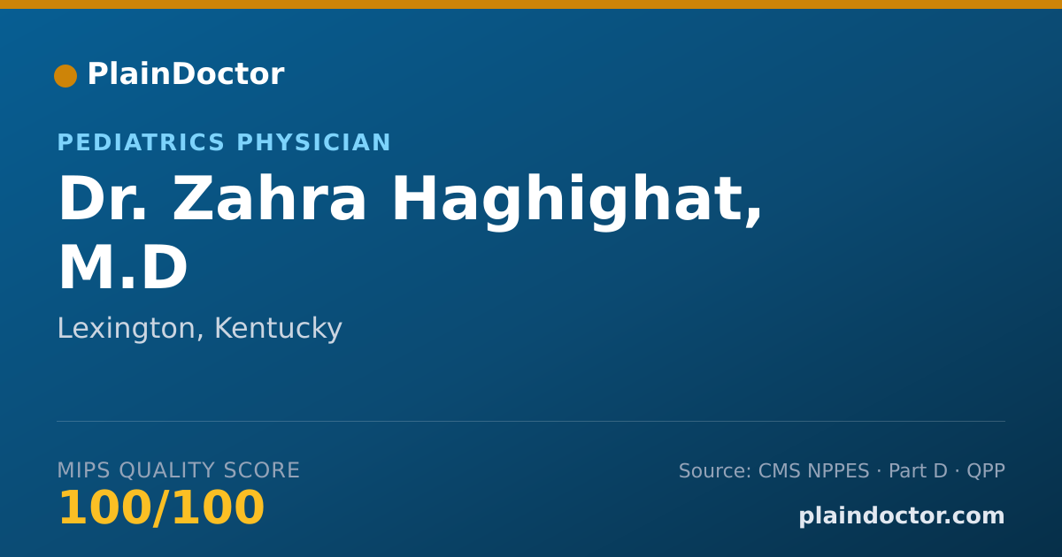 Shareable card for Zahra Haghighat, M.D - Pediatrics Physician, Lexington, KY