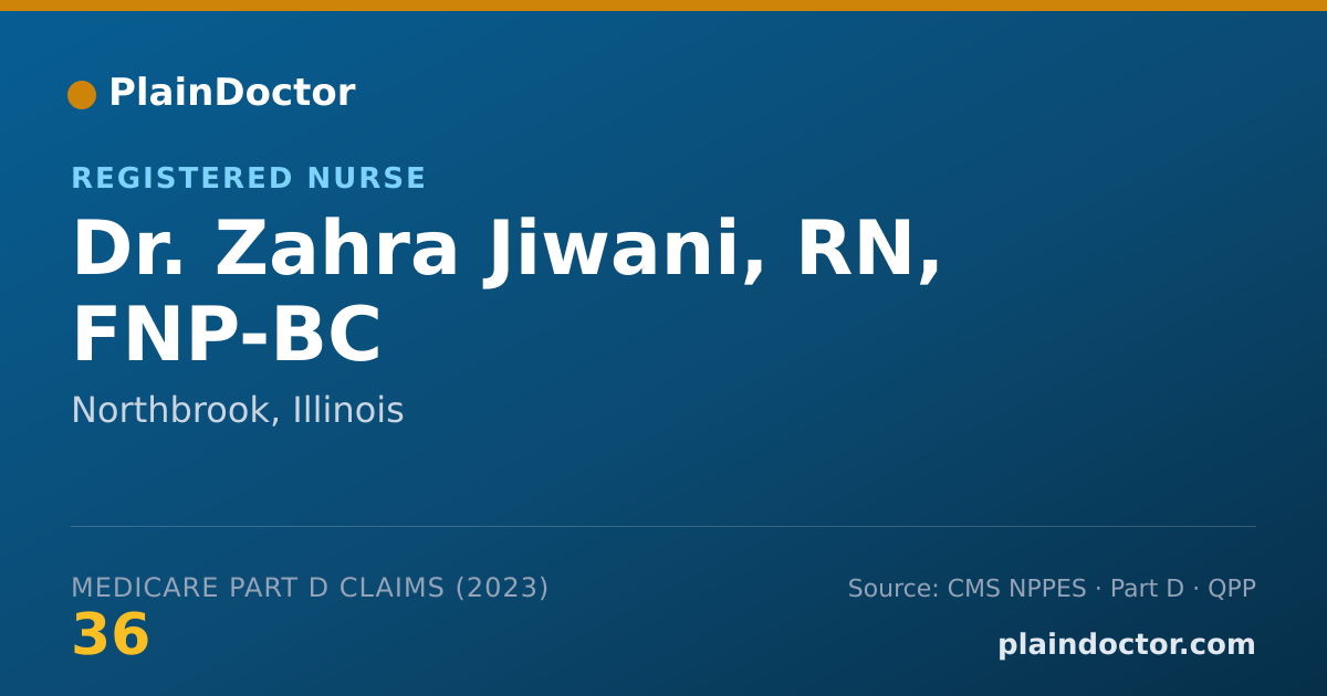 Shareable card for Zahra Jiwani, RN, FNP-BC - Registered Nurse, Northbrook, IL