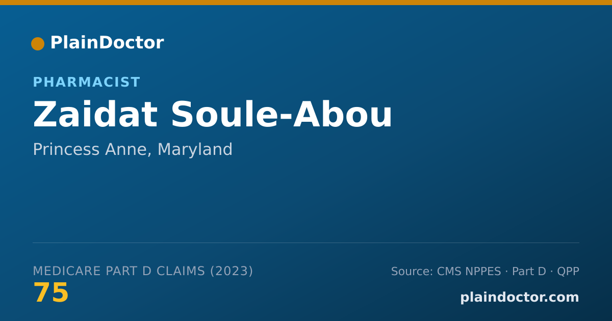 Shareable card for Zaidat Soule-Abou - Pharmacist, Princess Anne, MD