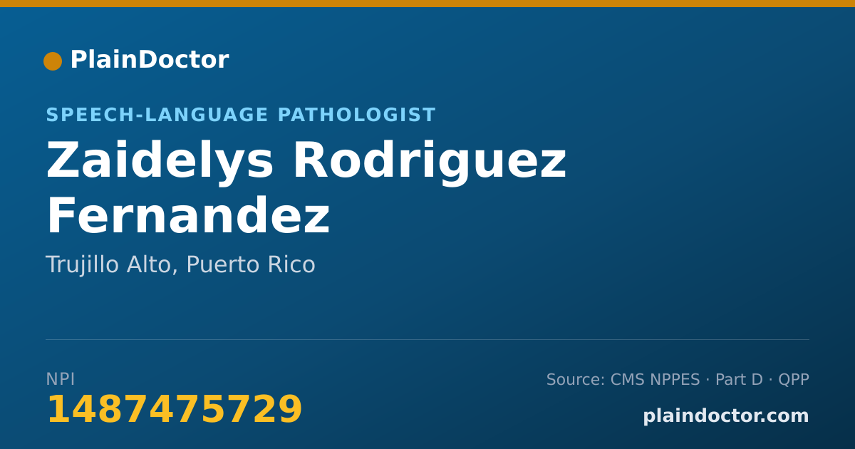 Shareable card for Zaidelys Rodriguez Fernandez - Speech-Language Pathologist, Trujillo Alto, PR