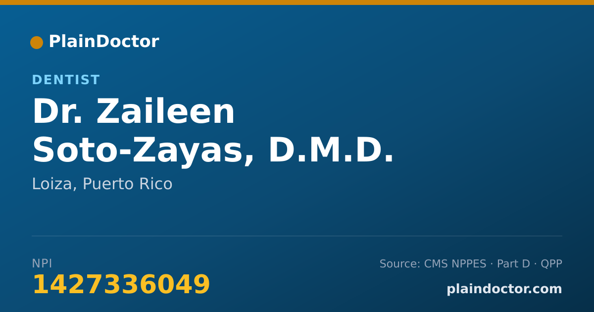 Shareable card for Zaileen Soto-Zayas, D.M.D. - Dentist, Loiza, PR