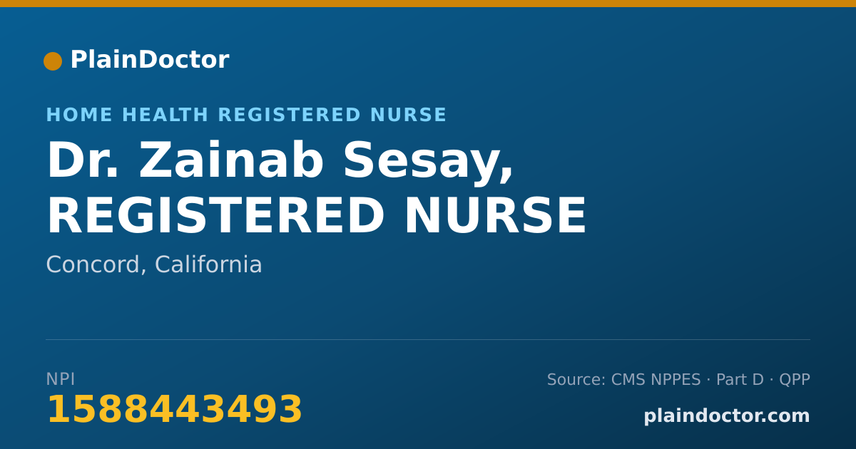 Shareable card for Zainab Sesay, REGISTERED NURSE - Home Health Registered Nurse, Concord, CA