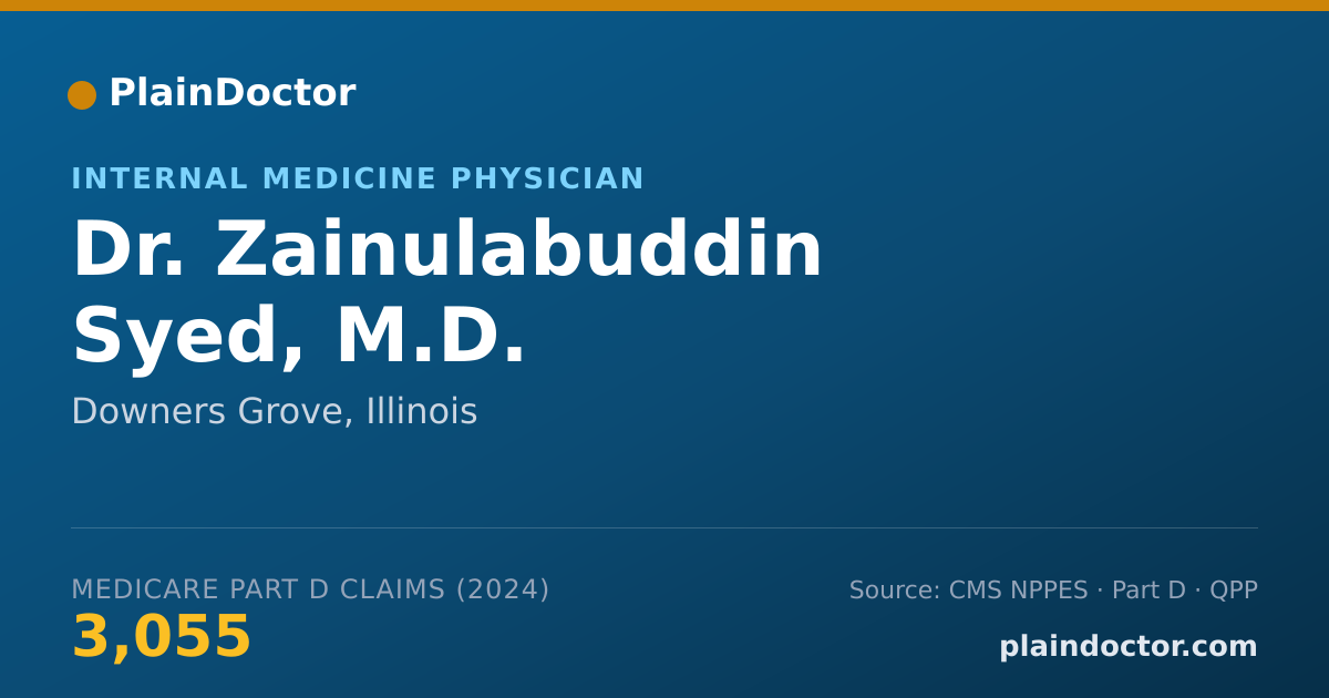 Shareable card for Zainulabuddin Syed, M.D. - Internal Medicine Physician, Downers Grove, IL
