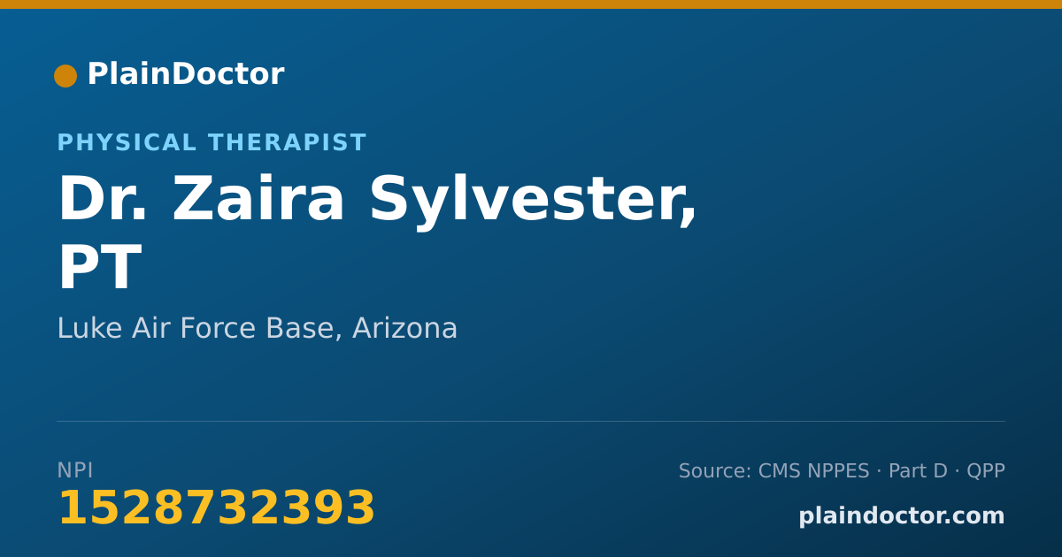 Shareable card for Zaira Sylvester, PT - Physical Therapist, Luke Air Force Base, AZ