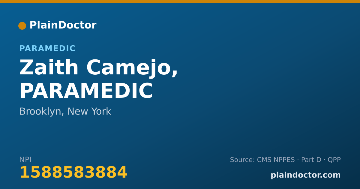 Shareable card for Zaith Camejo, PARAMEDIC - Paramedic, Brooklyn, NY