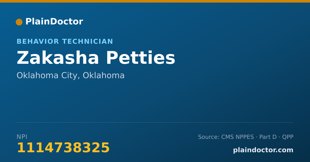 Shareable card for Zakasha Petties - Behavior Technician, Oklahoma City, OK