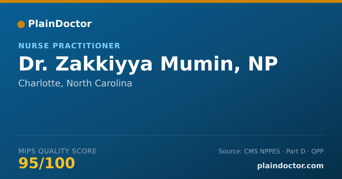 Shareable card for Zakkiyya Mumin, NP - Nurse Practitioner, Charlotte, NC
