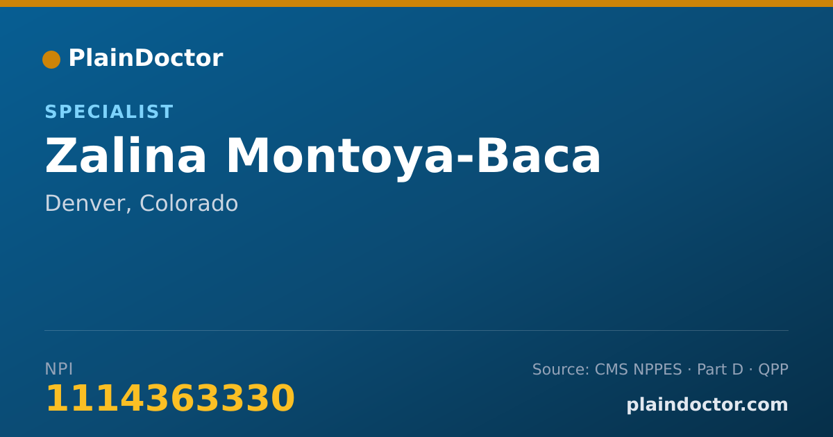 Shareable card for Zalina Montoya-Baca - Specialist, Denver, CO