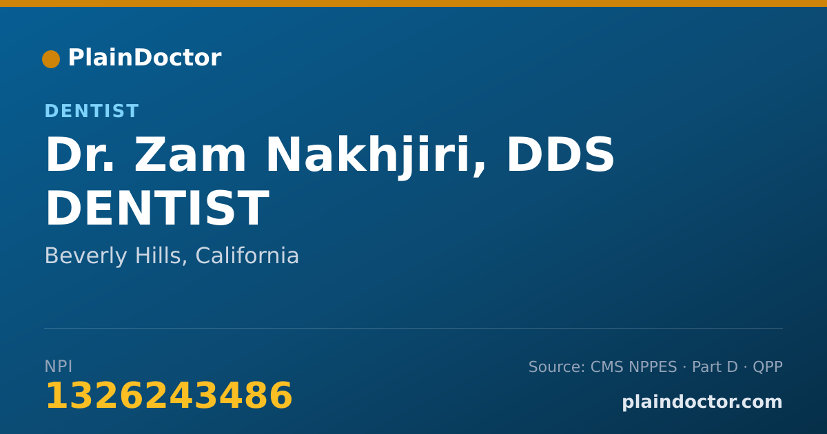 Shareable card for Zam Nakhjiri, DDS DENTIST - Dentist, Beverly Hills, CA