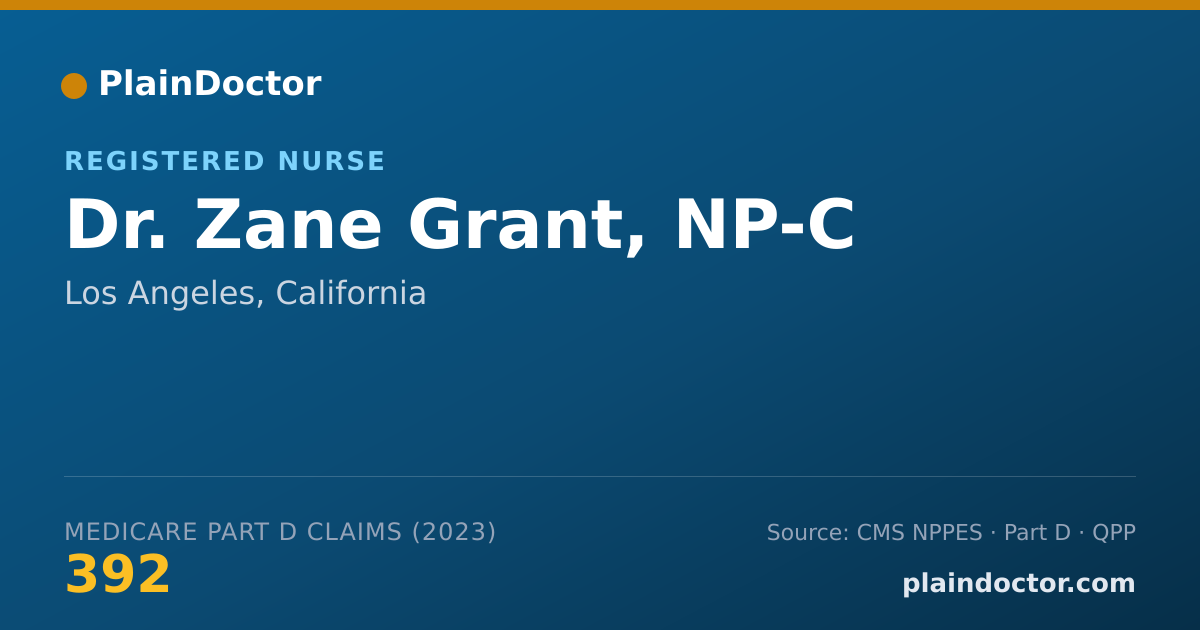 Shareable card for Zane Grant, NP-C - Registered Nurse, Los Angeles, CA