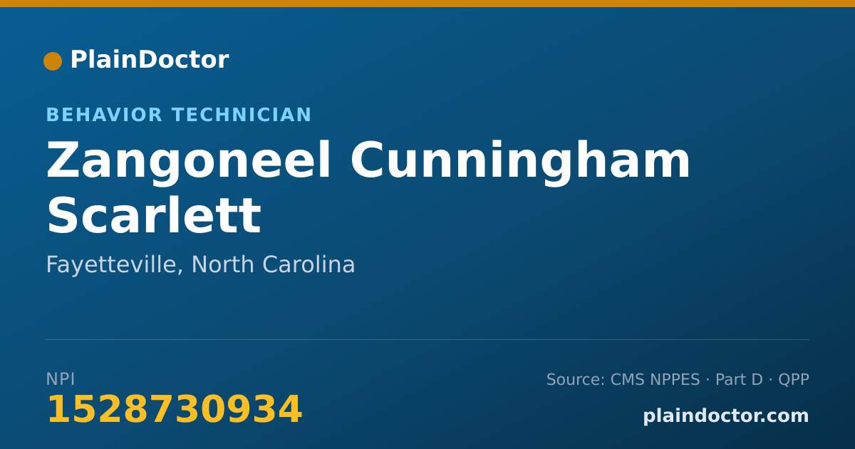 Shareable card for Zangoneel Cunningham Scarlett - Behavior Technician, Fayetteville, NC
