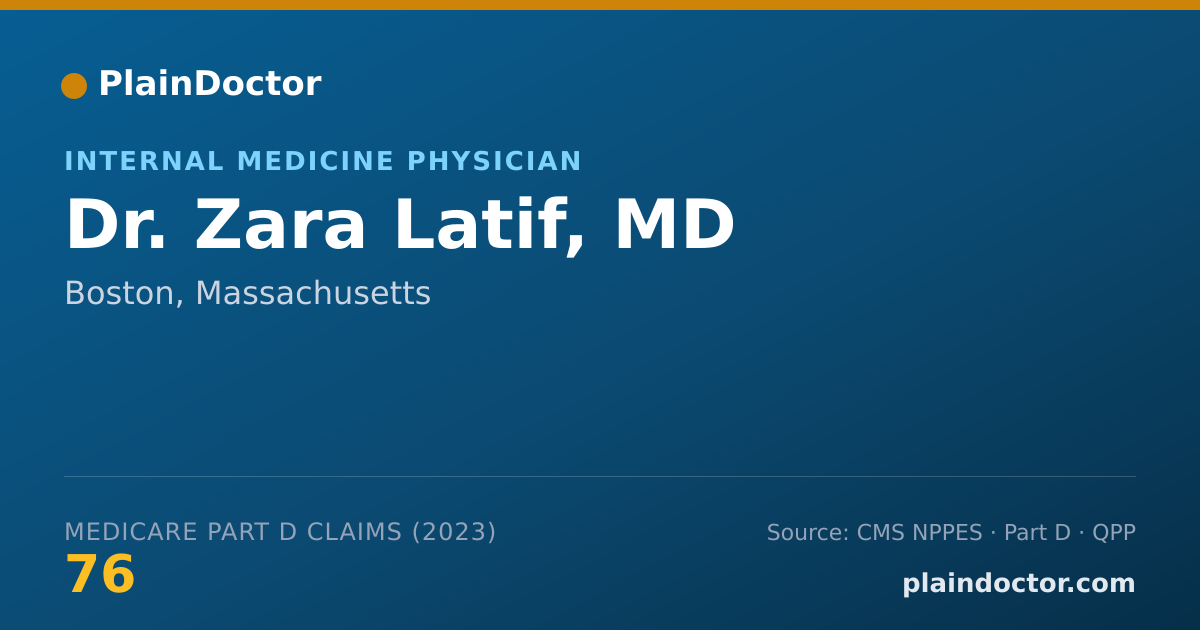 Shareable card for Zara Latif, MD - Internal Medicine Physician, Boston, MA