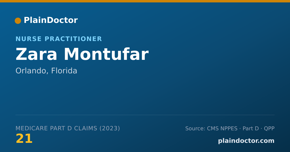 Shareable card for Zara Montufar - Nurse Practitioner, Orlando, FL