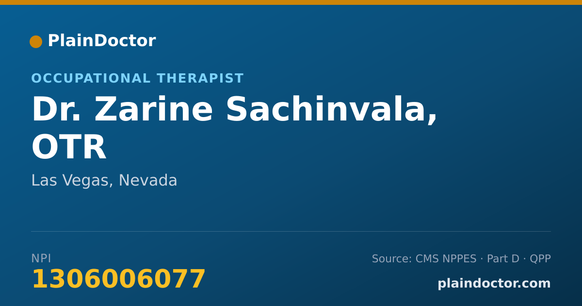 Shareable card for Zarine Sachinvala, OTR - Occupational Therapist, Las Vegas, NV