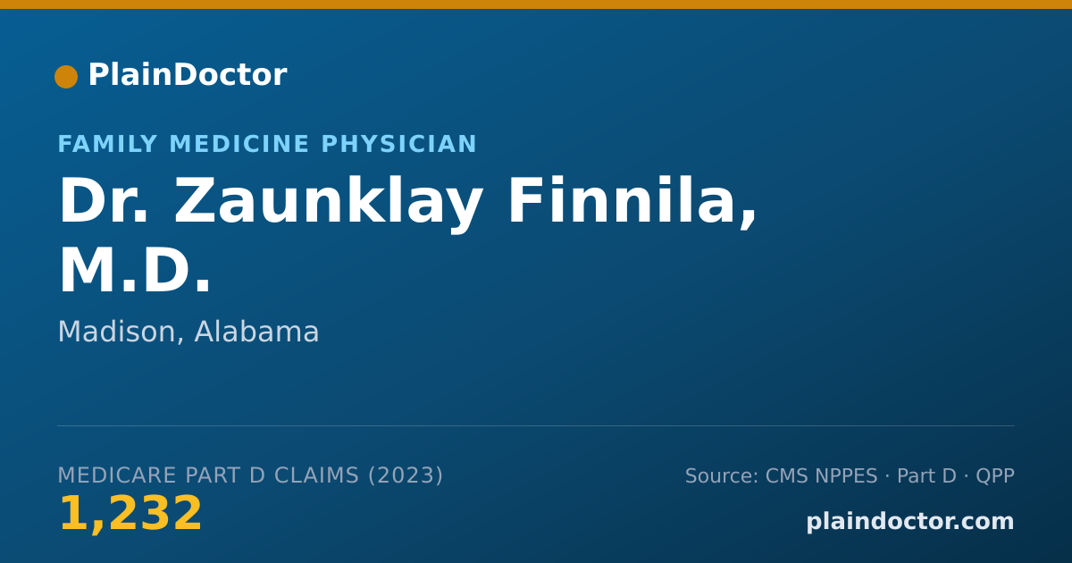 Shareable card for Zaunklay Finnila, M.D. - Family Medicine Physician, Madison, AL