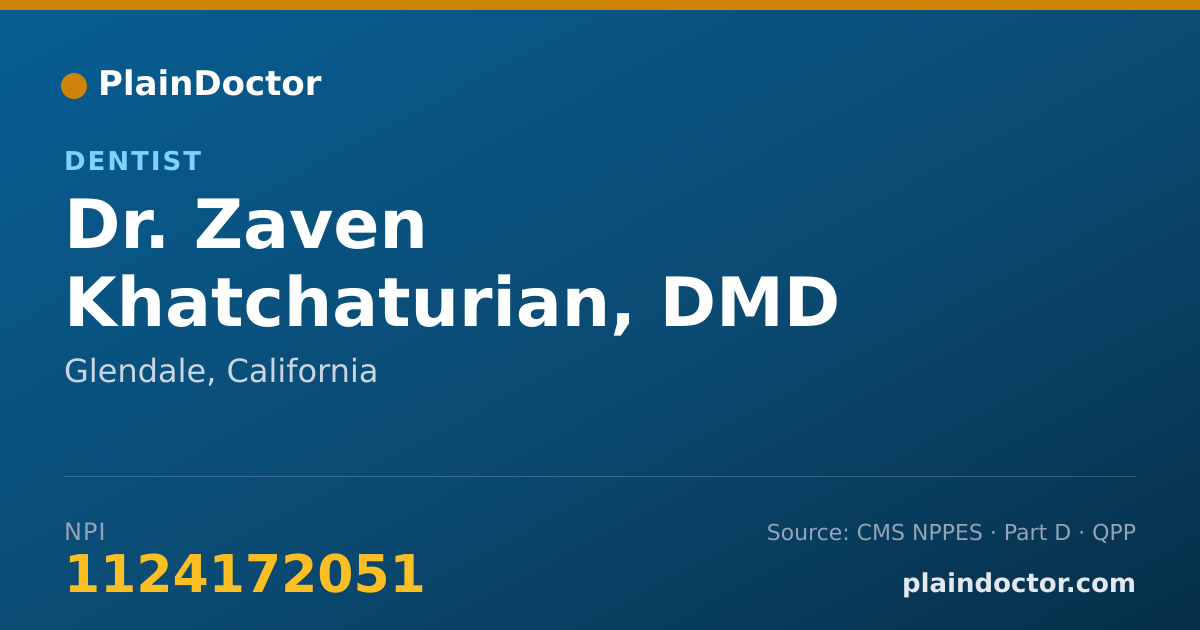 Shareable card for Zaven Khatchaturian, DMD - Dentist, Glendale, CA