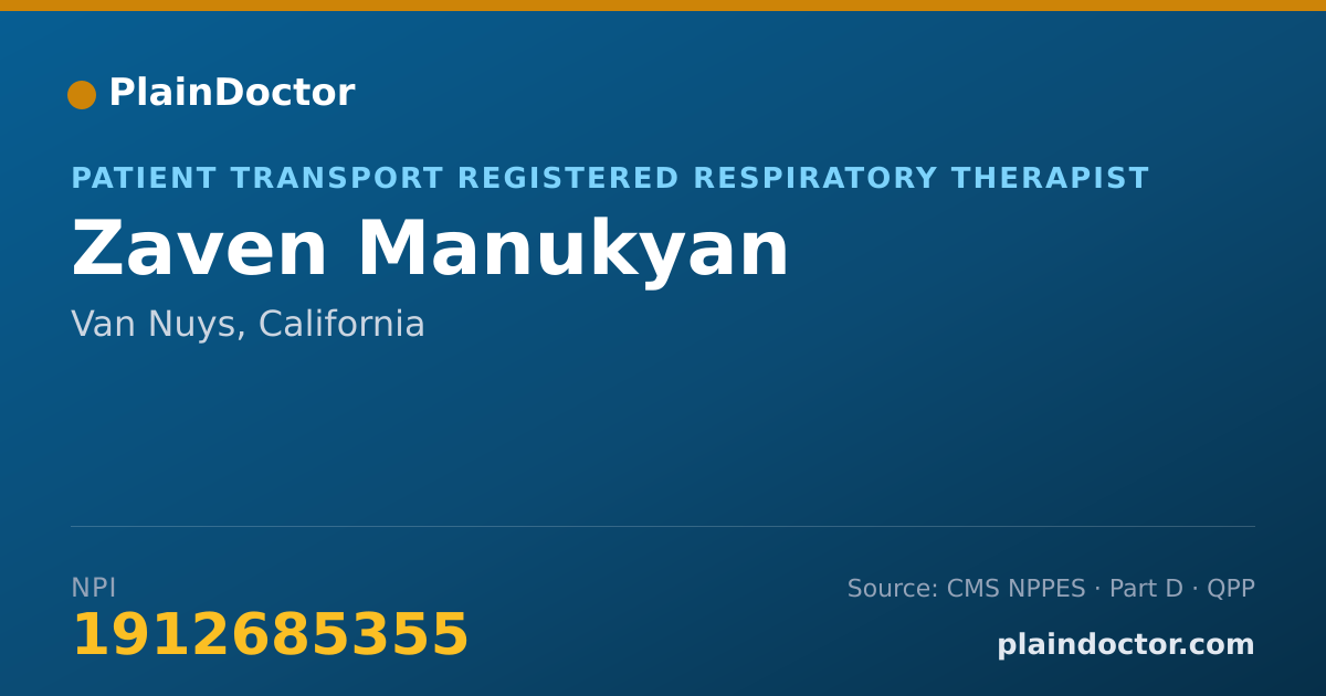 Shareable card for Zaven Manukyan - Patient Transport Registered Respiratory Therapist, Van Nuys, CA