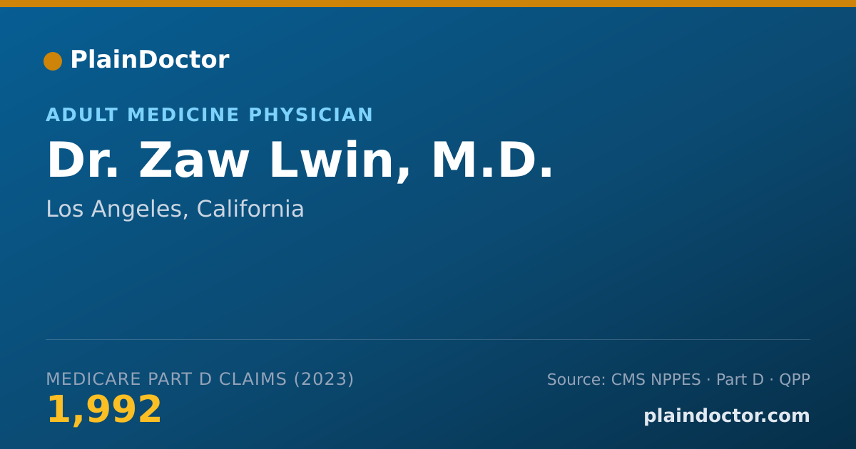 Shareable card for Zaw Lwin, M.D. - Adult Medicine Physician, Los Angeles, CA