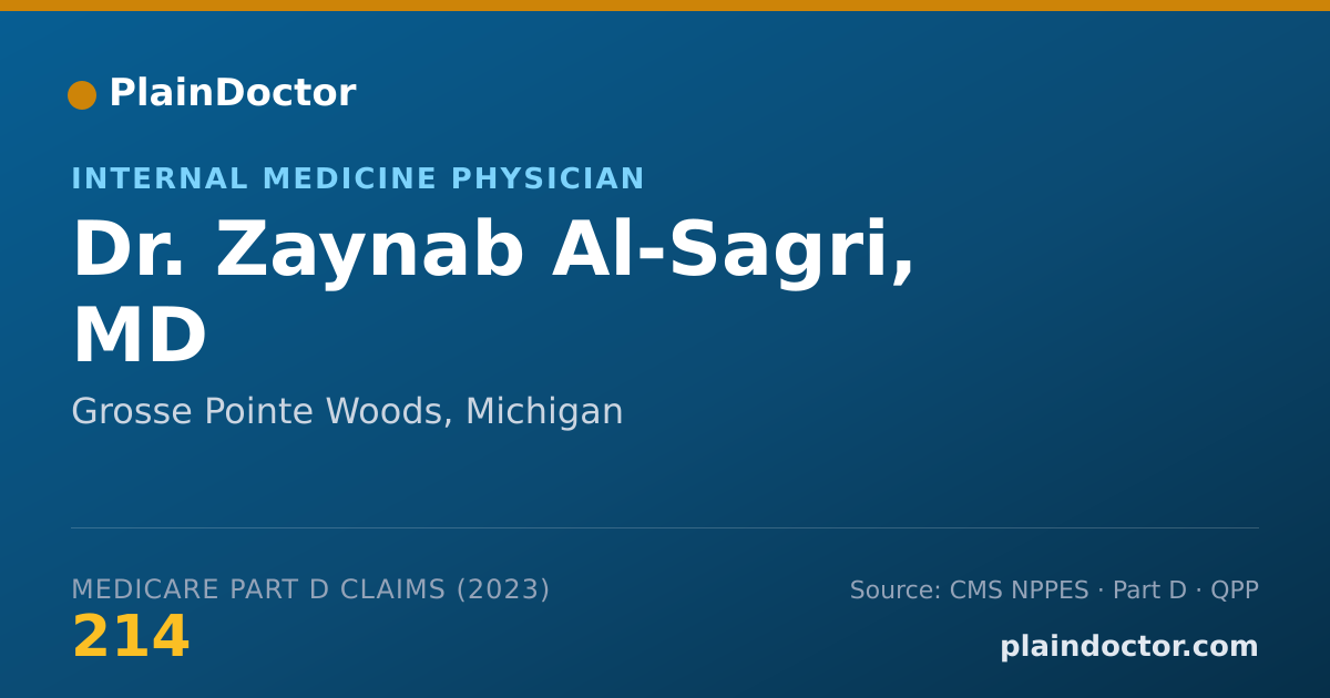 Shareable card for Zaynab Al-Sagri, MD - Internal Medicine Physician, Grosse Pointe Woods, MI