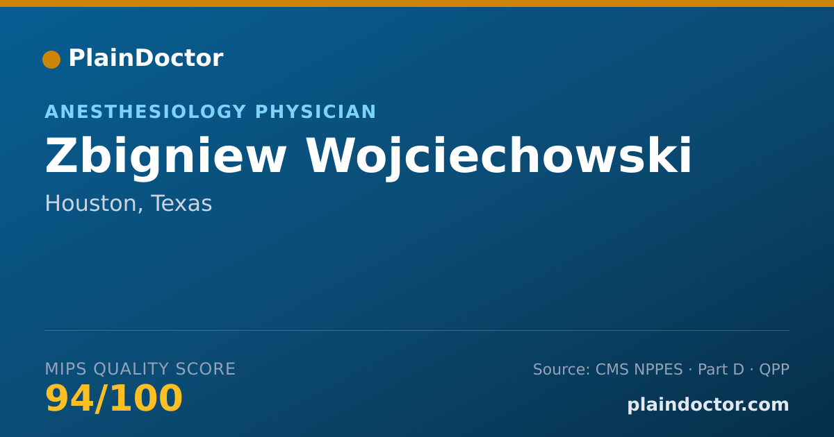Shareable card for Zbigniew Wojciechowski - Anesthesiology Physician, Houston, TX