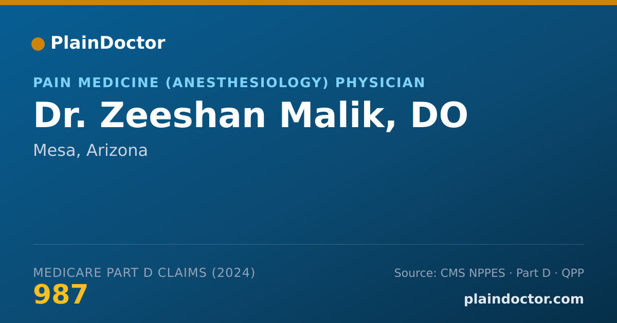 Shareable card for Zeeshan Malik, DO - Pain Medicine (Anesthesiology) Physician, Mesa, AZ