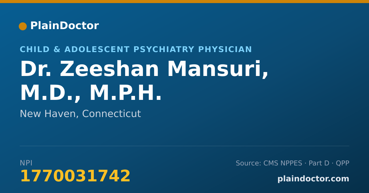 Shareable card for Zeeshan Mansuri, M.D., M.P.H. - Student in an Organized Health Care Education/Training Program, New Haven, CT
