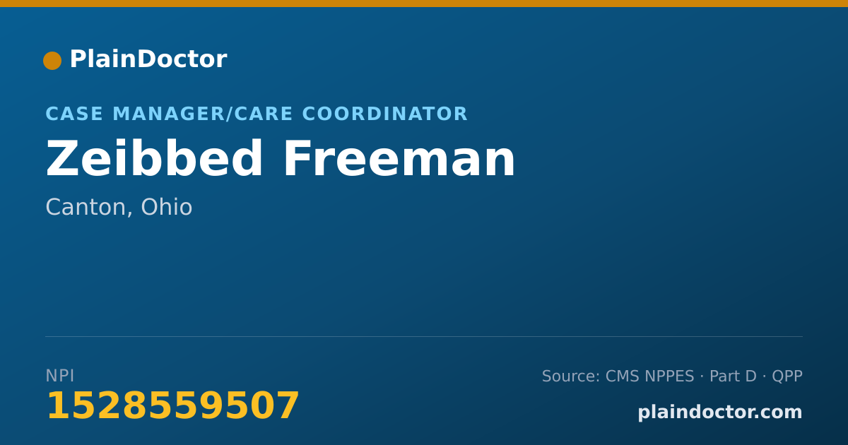 Shareable card for Zeibbed Freeman - Case Manager/Care Coordinator, Canton, OH