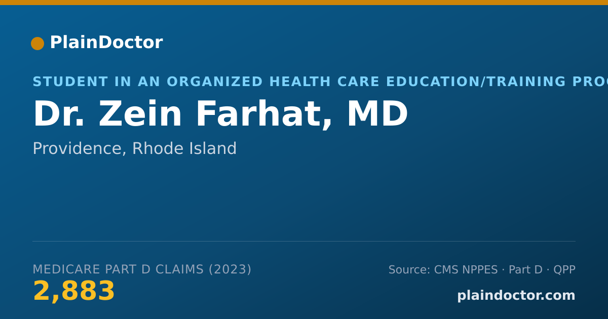 Shareable card for Zein Farhat, MD - Student in an Organized Health Care Education/Training Program, Providence, RI