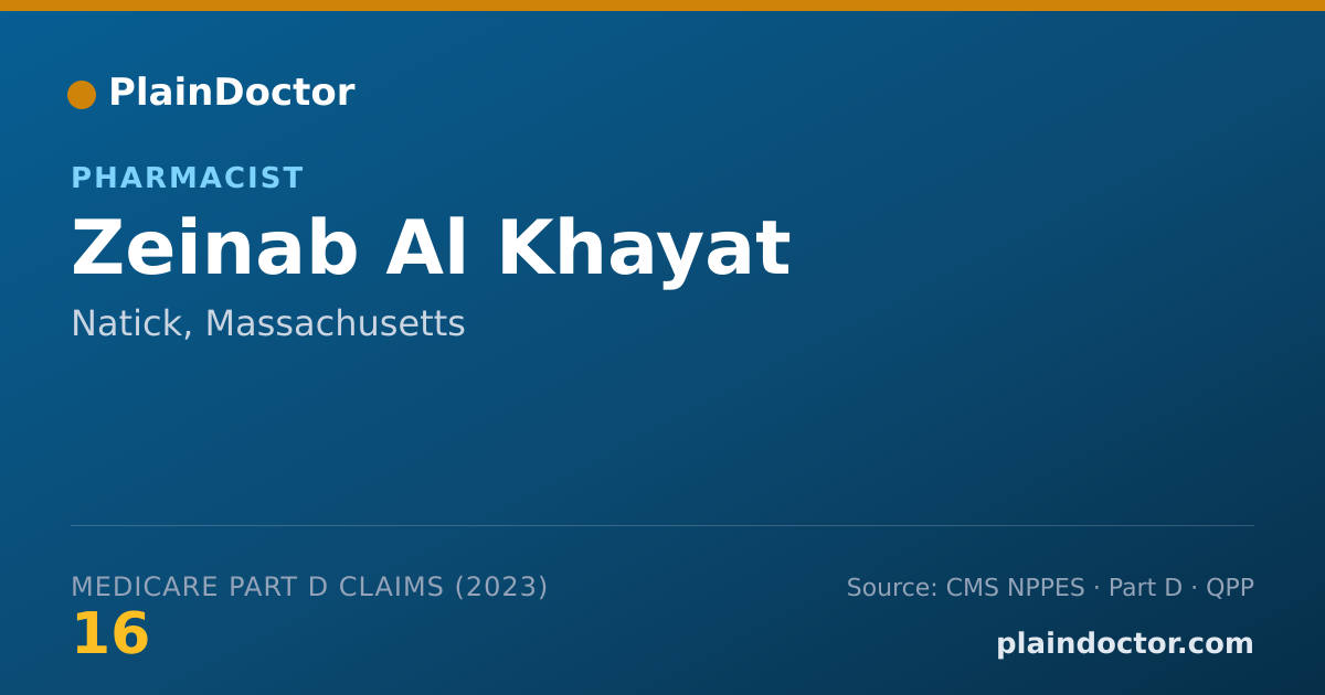 Shareable card for Zeinab Al Khayat - Pharmacist, Natick, MA