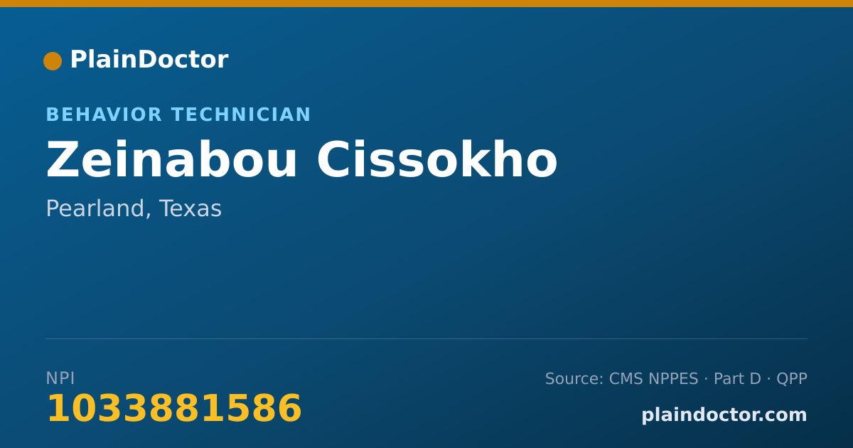 Shareable card for Zeinabou Cissokho - Behavior Technician, Pearland, TX