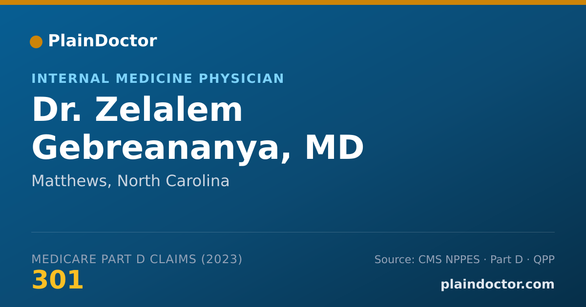 Shareable card for Zelalem Gebreananya, MD - Internal Medicine Physician, Matthews, NC