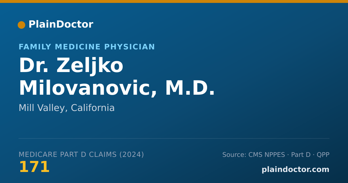 Shareable card for Zeljko Milovanovic, M.D. - Family Medicine Physician, Mill Valley, CA