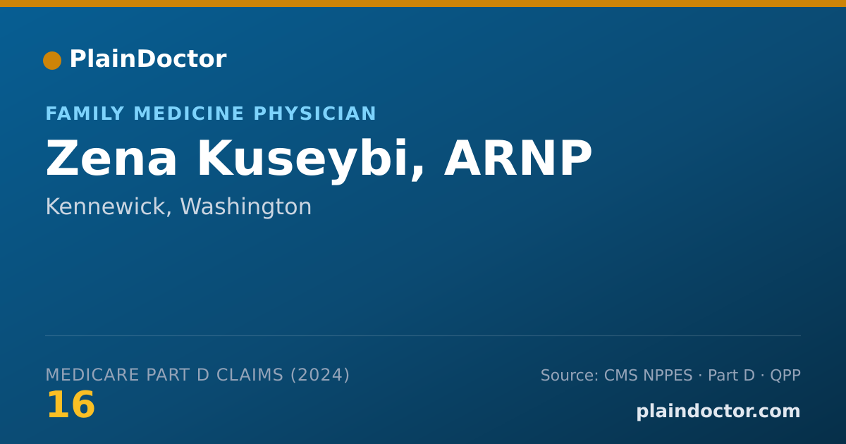 Shareable card for Zena Kuseybi, ARNP - Family Medicine Physician, Kennewick, WA