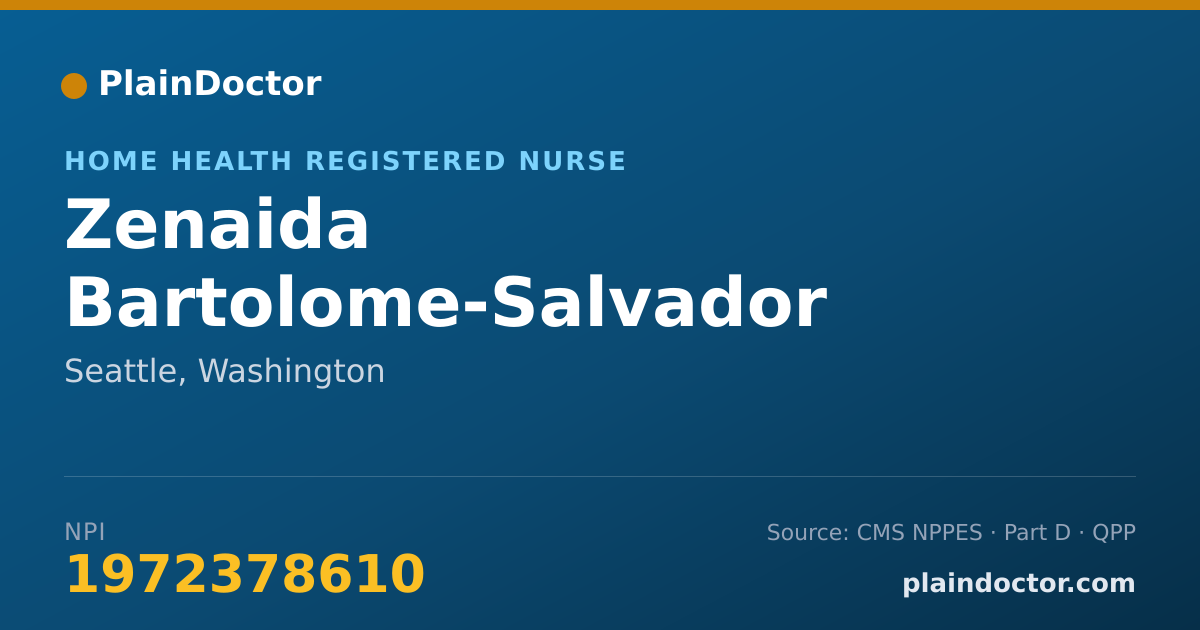 Shareable card for Zenaida Bartolome-Salvador - Home Health Registered Nurse, Seattle, WA