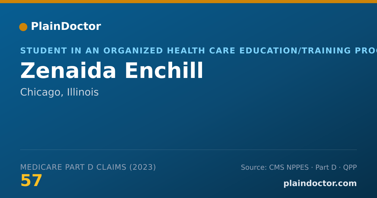 Shareable card for Zenaida Enchill - Student in an Organized Health Care Education/Training Program, Chicago, IL