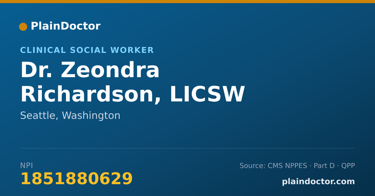 Shareable card for Zeondra Richardson, LICSW - Clinical Social Worker, Seattle, WA