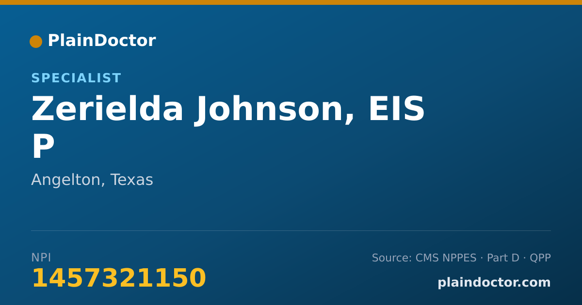 Shareable card for Zerielda Johnson, EIS P - Specialist, Angelton, TX