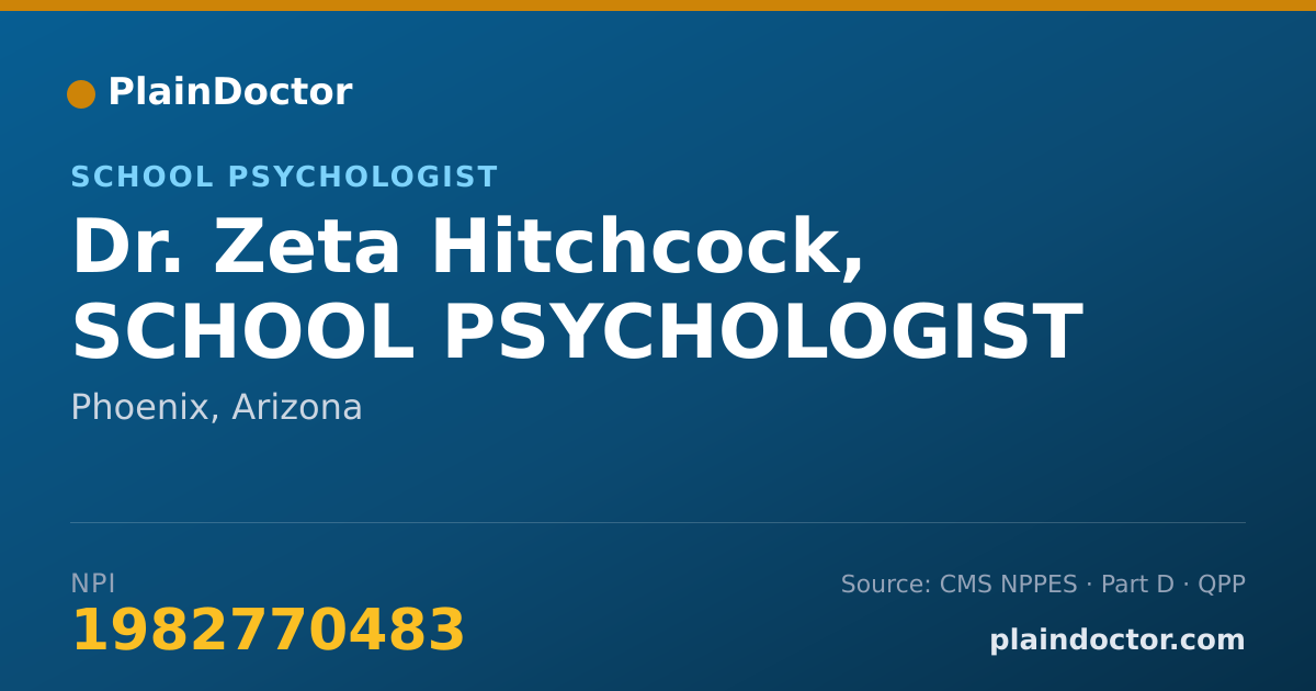 Shareable card for Zeta Hitchcock, SCHOOL PSYCHOLOGIST - School Psychologist, Phoenix, AZ