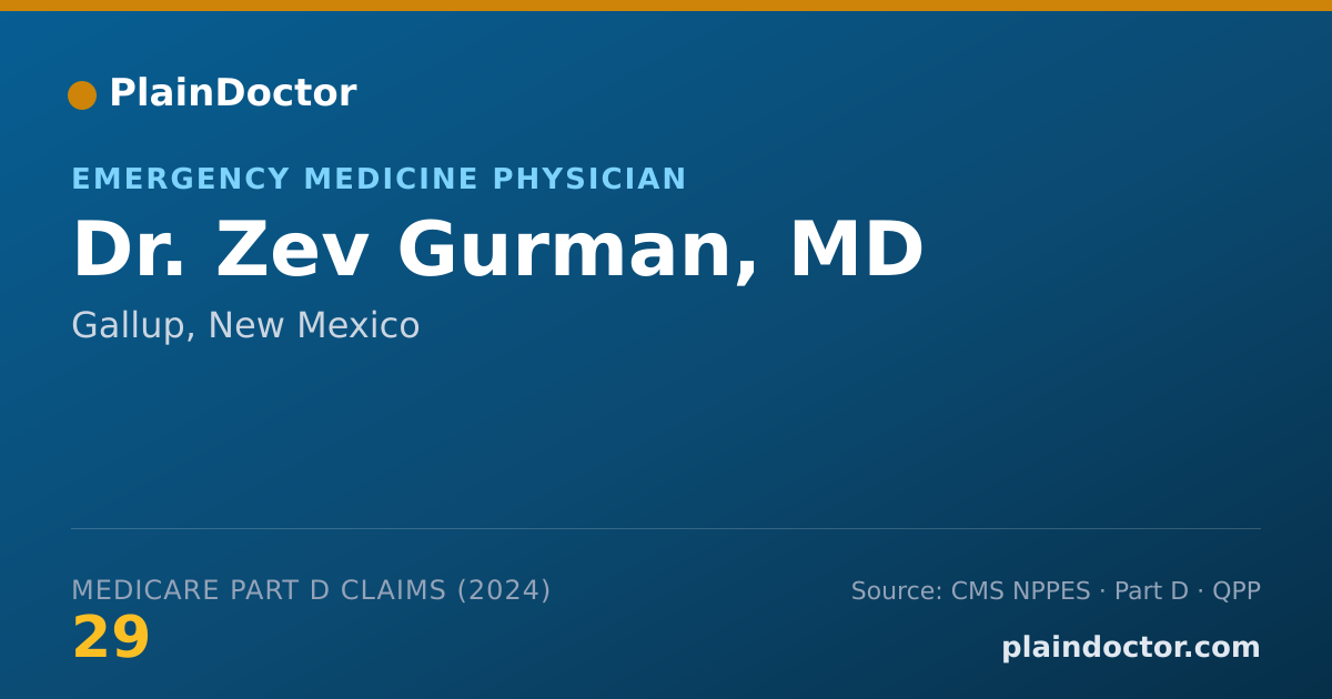 Shareable card for Zev Gurman, MD - Emergency Medicine Physician, Gallup, NM