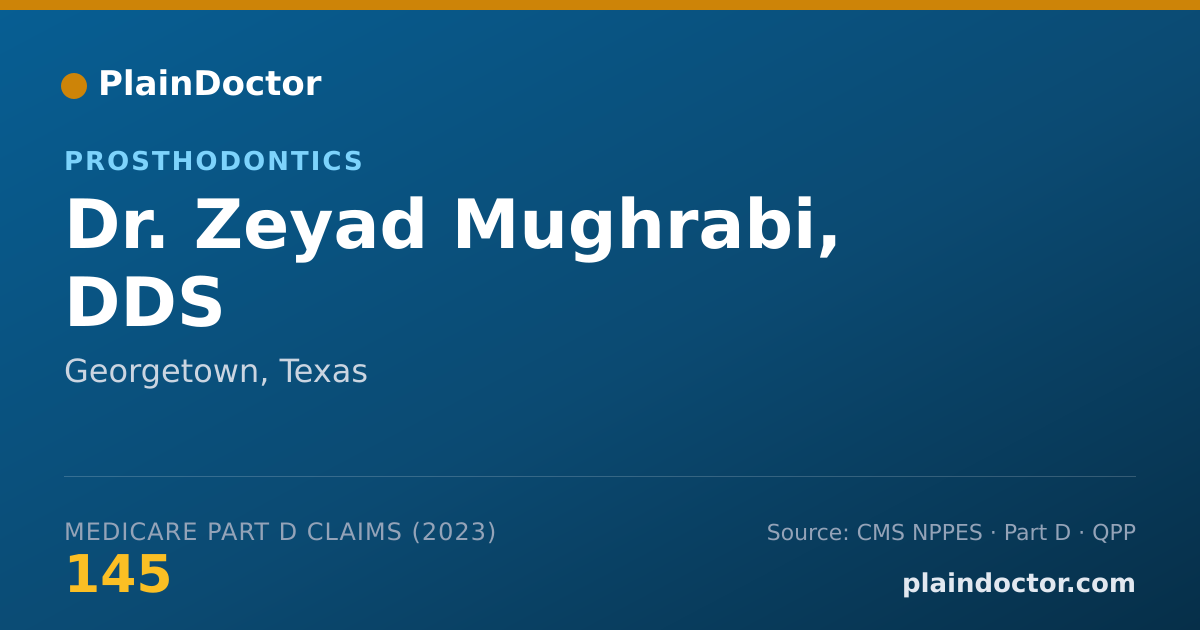 Shareable card for Zeyad Mughrabi, DDS - Prosthodontics, Georgetown, TX