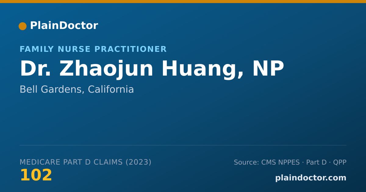 Shareable card for Zhaojun Huang, NP - Family Nurse Practitioner, Bell Gardens, CA