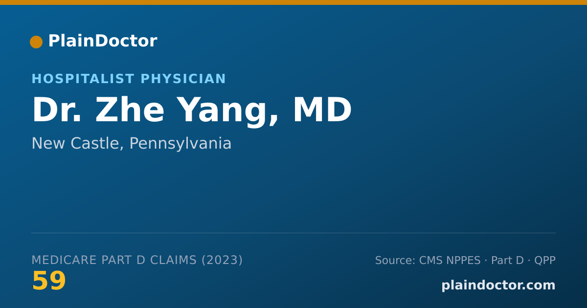 Shareable card for Zhe Yang, MD - Hospitalist Physician, New Castle, PA