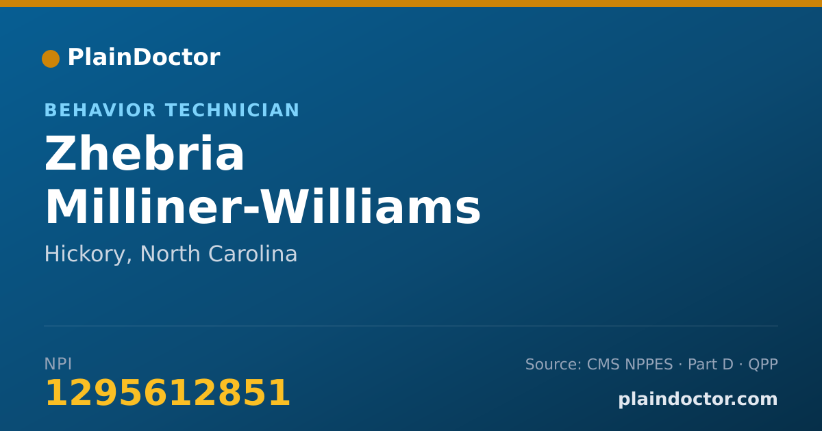 Shareable card for Zhebria Milliner-Williams - Behavior Technician, Hickory, NC