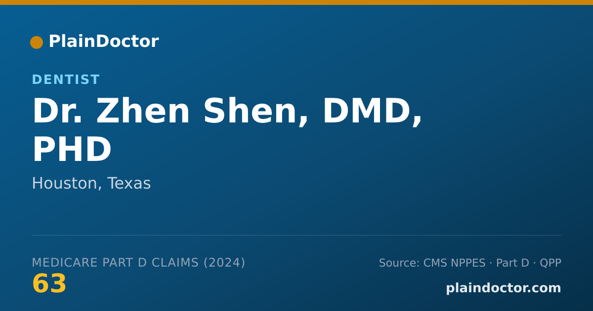 Shareable card for Zhen Shen, DMD, PHD - Dentist, Houston, TX